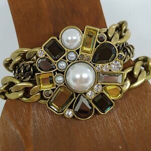 Lia Sophia Athena Matte Gold & Crystal Bracelet